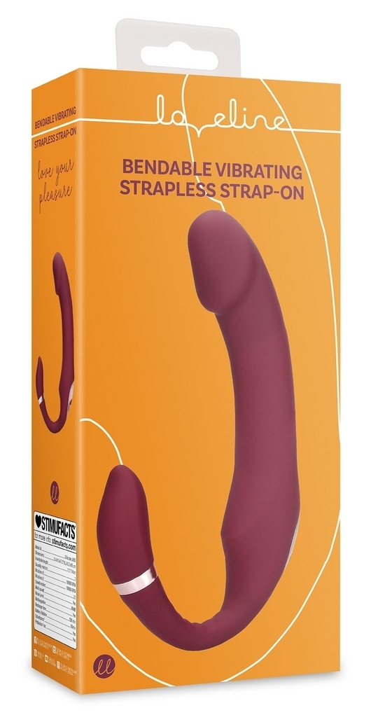Vibromasseur sans harnais Strapless Loveline 12 x 3.8cm Violet – Image 2