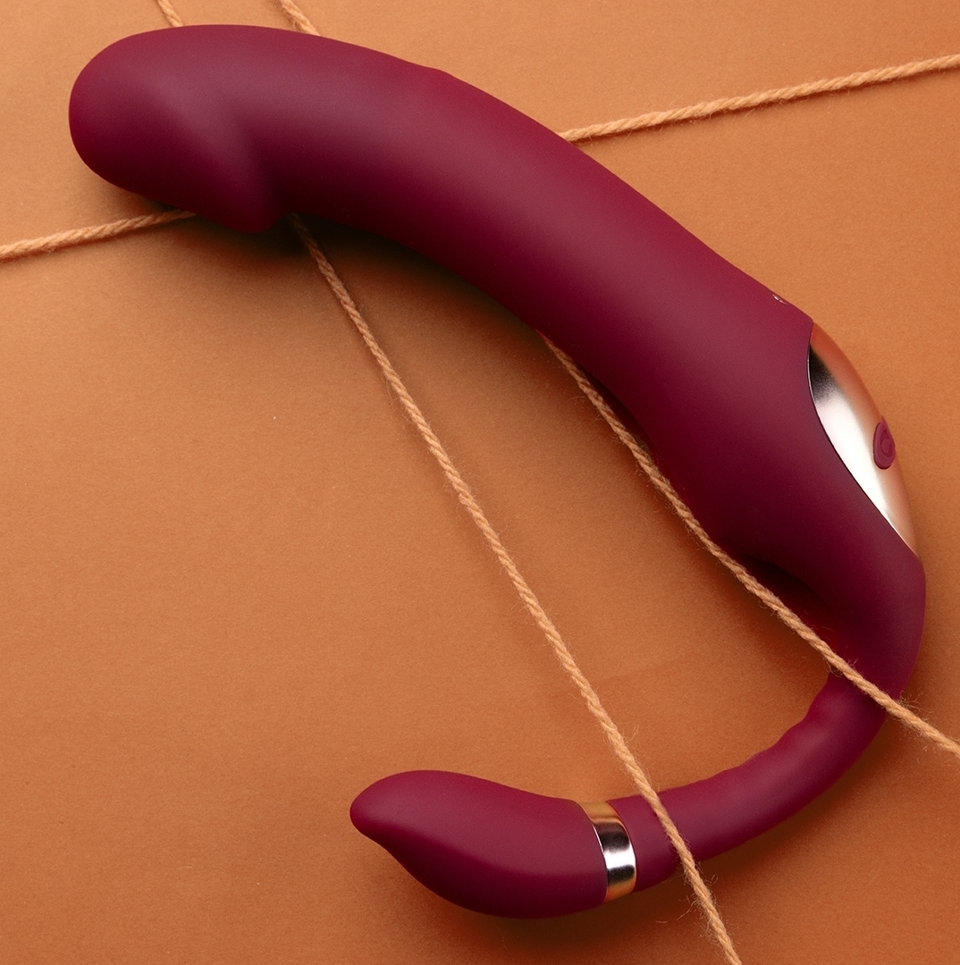 Vibromasseur sans harnais Strapless Loveline 12 x 3.8cm Violet – Image 6