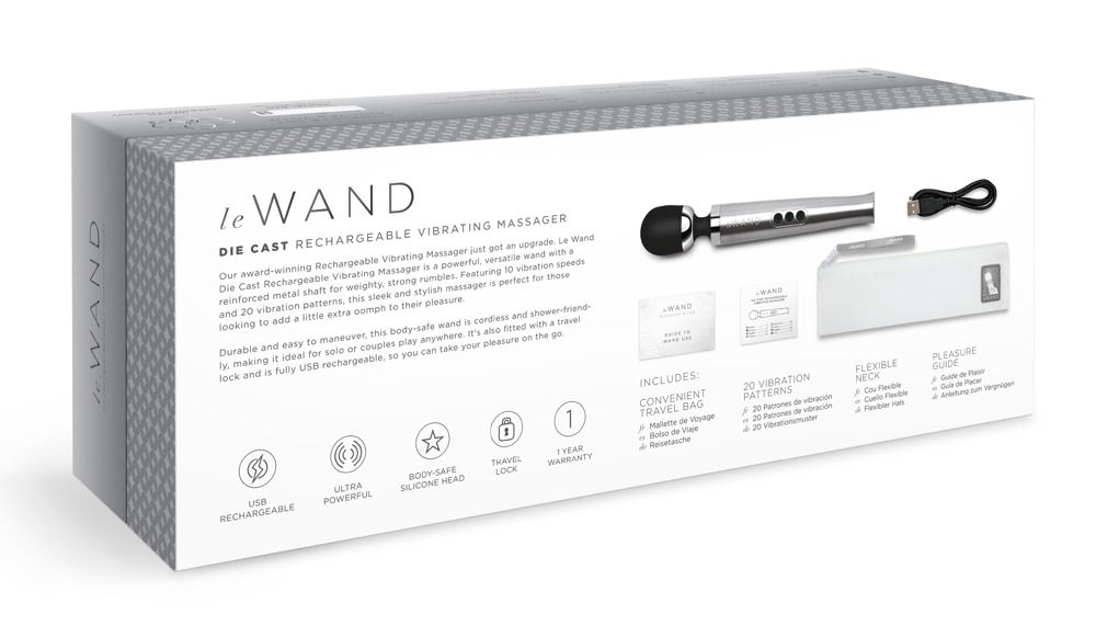 Wand Die Cast Rechargeable 29cm Tête 51mm Gris – Image 3